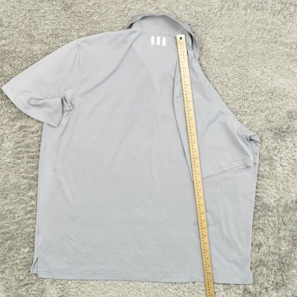 Adidas Men's Adult Size 2XL Polo Golf Climalite Gray Polyester Short Sleeve - Picture 5 of 8